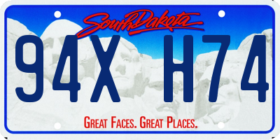 SD license plate 94XH74