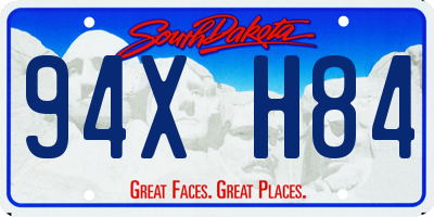 SD license plate 94XH84