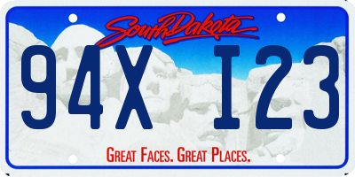 SD license plate 94XI23