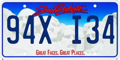 SD license plate 94XI34