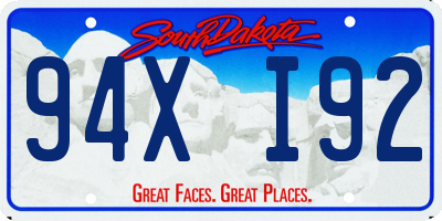 SD license plate 94XI92