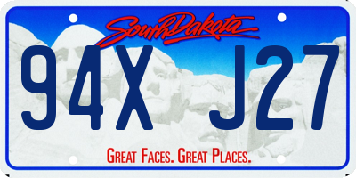 SD license plate 94XJ27