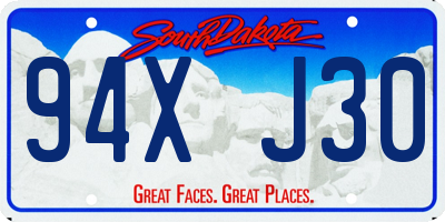 SD license plate 94XJ30