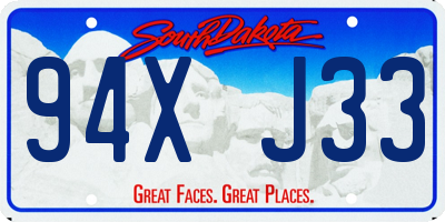 SD license plate 94XJ33
