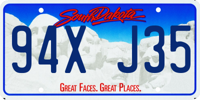 SD license plate 94XJ35