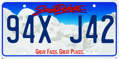 SD license plate 94XJ42