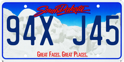 SD license plate 94XJ45