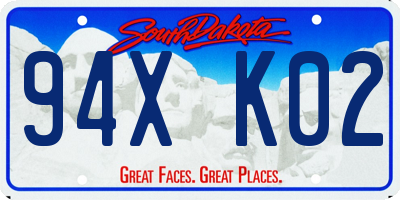 SD license plate 94XK02