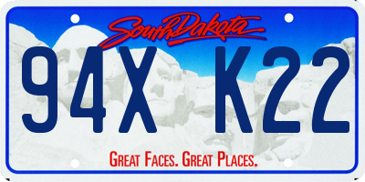 SD license plate 94XK22