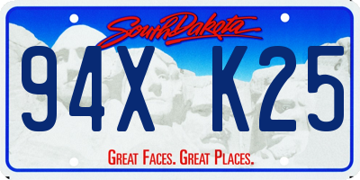 SD license plate 94XK25