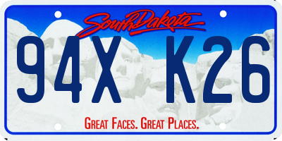 SD license plate 94XK26