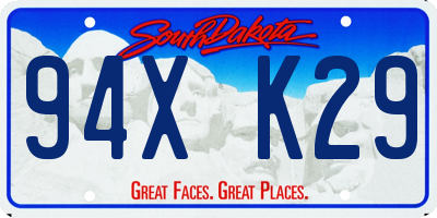 SD license plate 94XK29