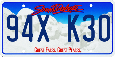 SD license plate 94XK30