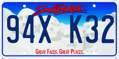 SD license plate 94XK32