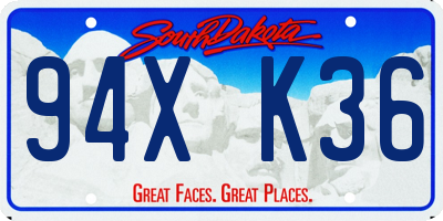 SD license plate 94XK36