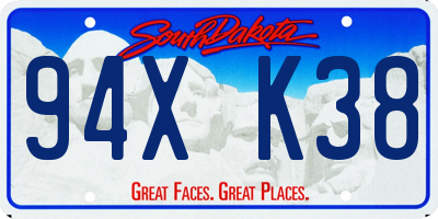 SD license plate 94XK38