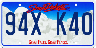 SD license plate 94XK40