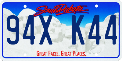 SD license plate 94XK44