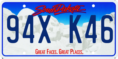 SD license plate 94XK46