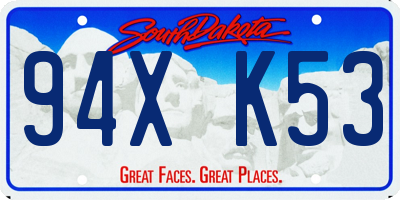 SD license plate 94XK53