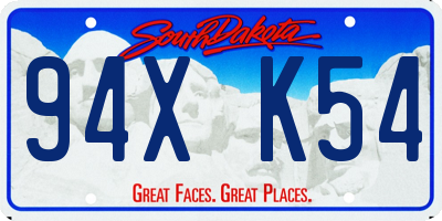 SD license plate 94XK54
