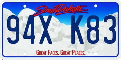 SD license plate 94XK83