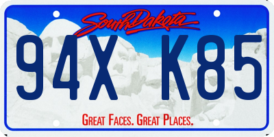 SD license plate 94XK85