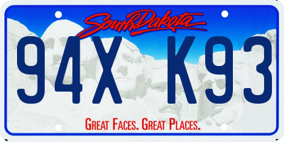 SD license plate 94XK93