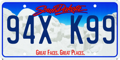 SD license plate 94XK99