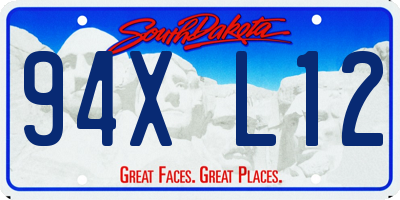 SD license plate 94XL12