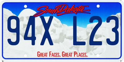 SD license plate 94XL23