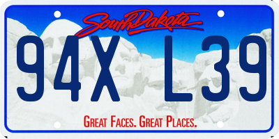 SD license plate 94XL39