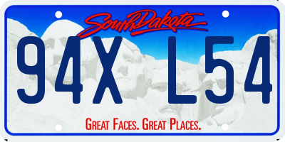 SD license plate 94XL54