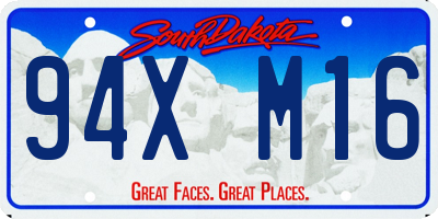 SD license plate 94XM16