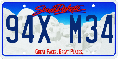 SD license plate 94XM34