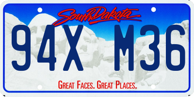 SD license plate 94XM36