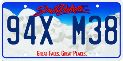 SD license plate 94XM38