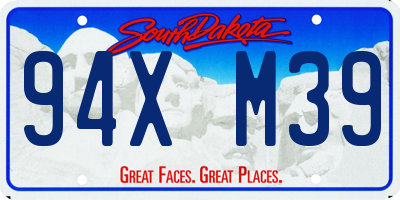 SD license plate 94XM39
