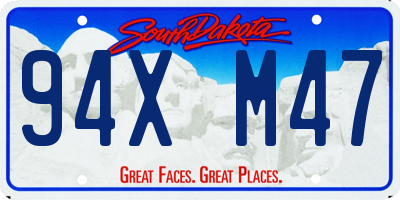 SD license plate 94XM47