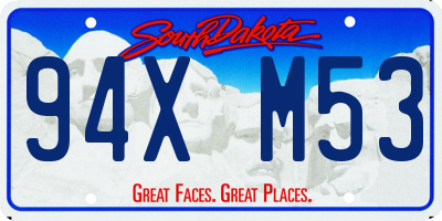 SD license plate 94XM53