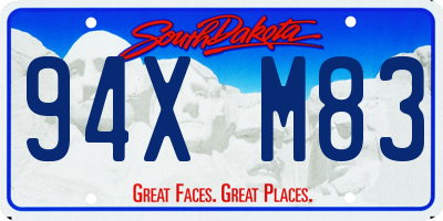 SD license plate 94XM83