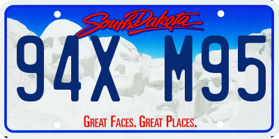 SD license plate 94XM95