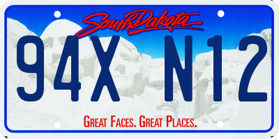 SD license plate 94XN12