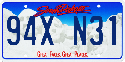 SD license plate 94XN31