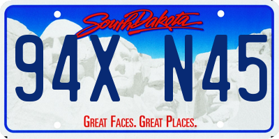 SD license plate 94XN45