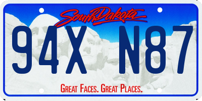SD license plate 94XN87