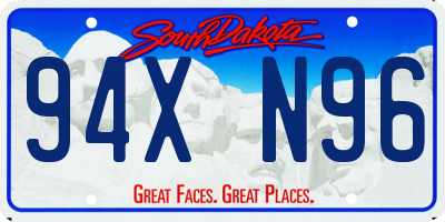 SD license plate 94XN96