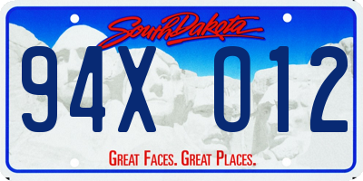 SD license plate 94XO12