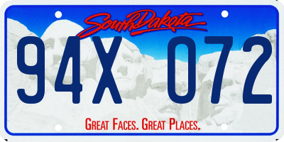 SD license plate 94XO72
