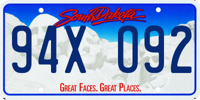 SD license plate 94XO92